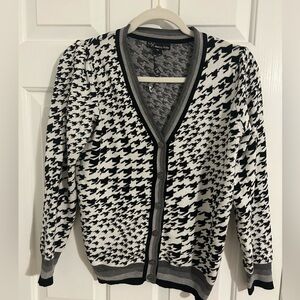 NWT Metric Knits houndstooth cardigan Large